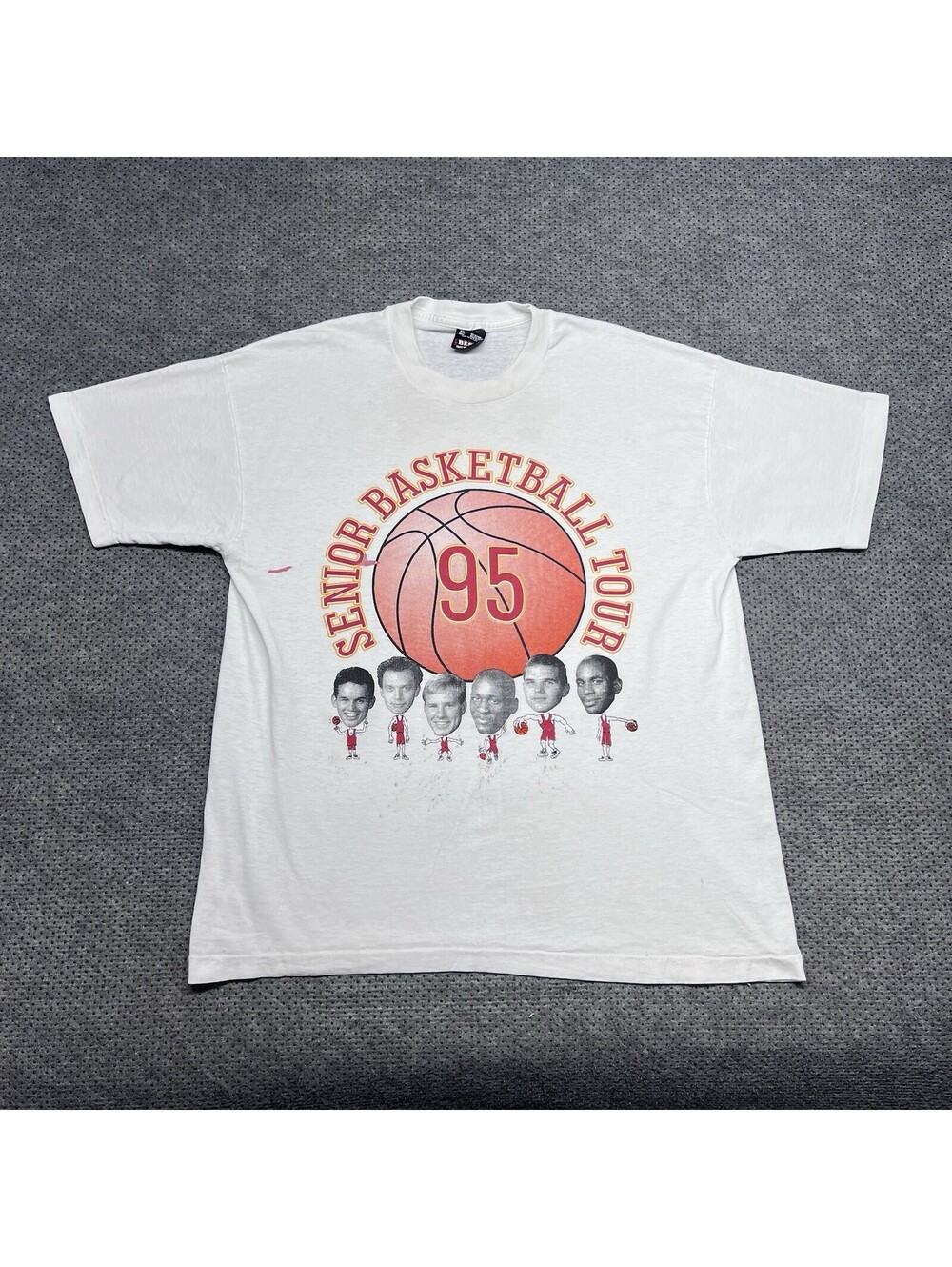 Vintage 1995 High School Senior Basketball Tour Caricature T-Shirt XL RARE MENS